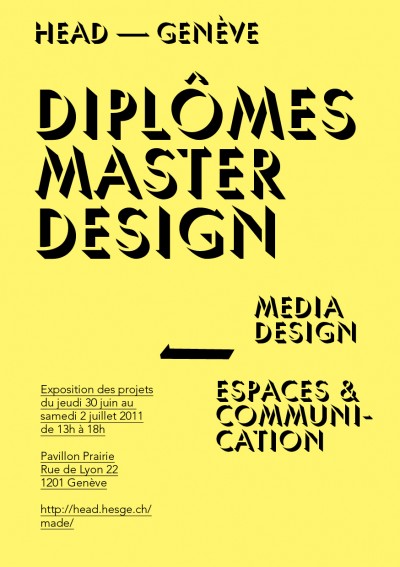 Dipl&ocirc;mes Master Design HEAD 2011