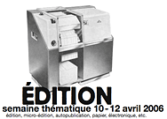 Semaine thématique sur l'Édition Semaine thématique sur l'Édition