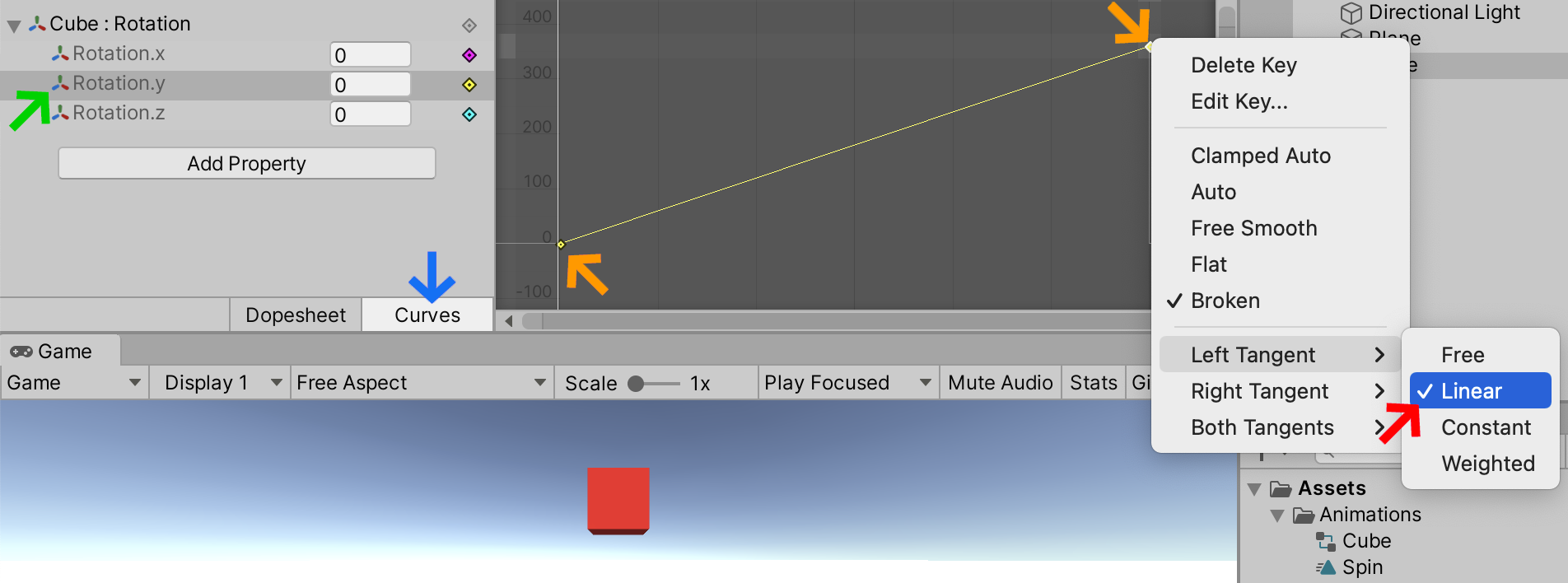 Unity Animation Curves