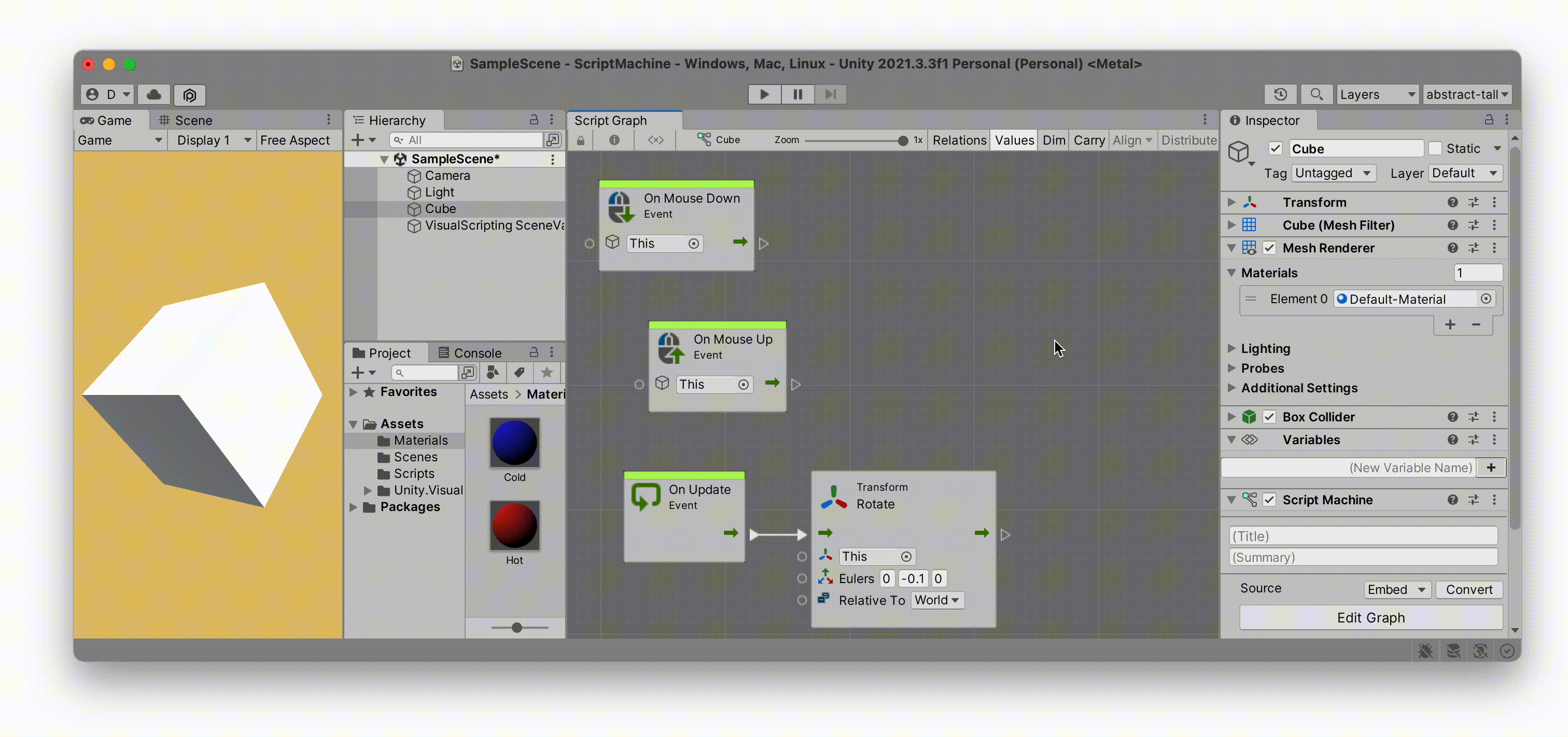 VisualScript change Material