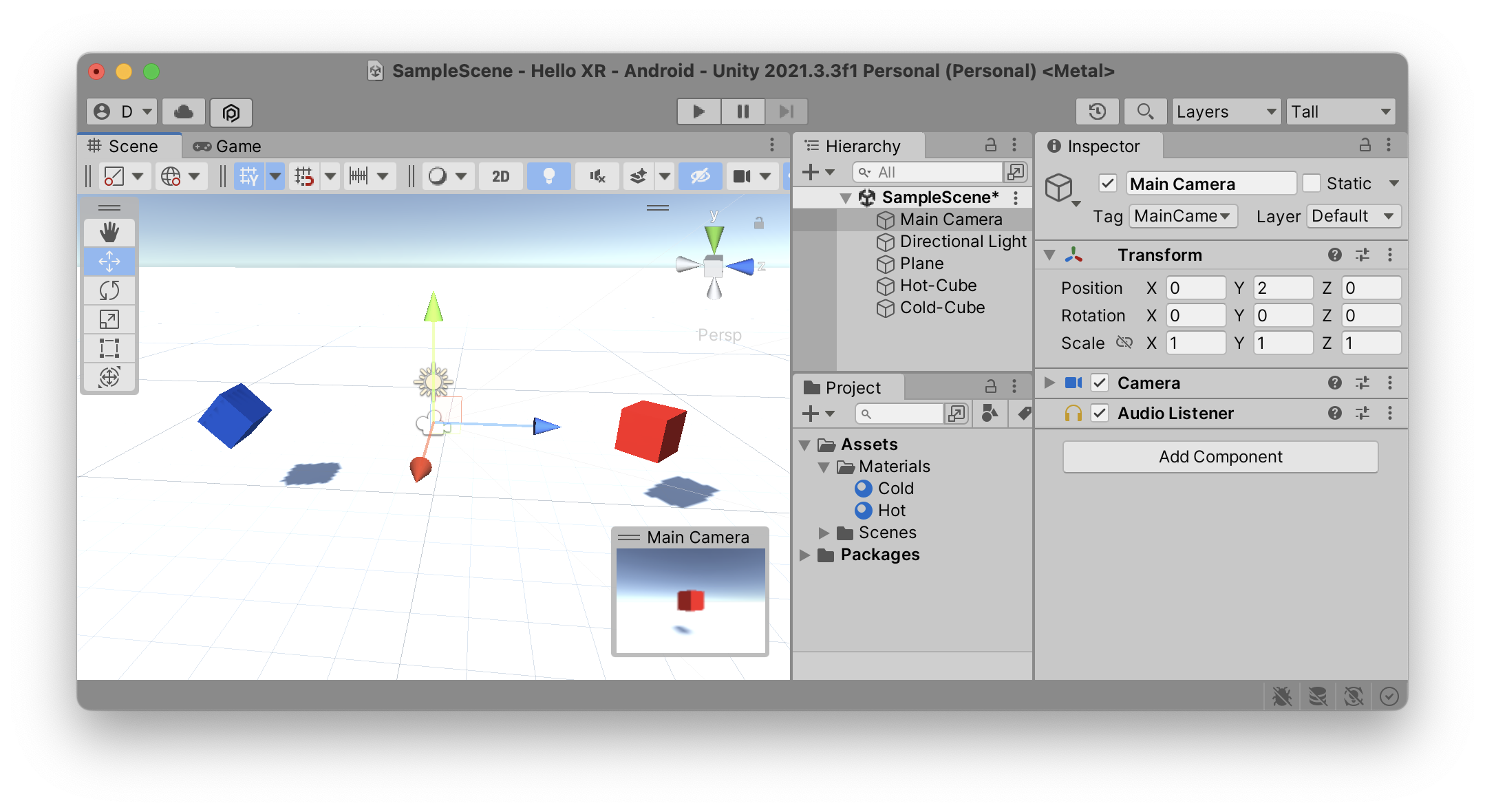 Unity front and back objects