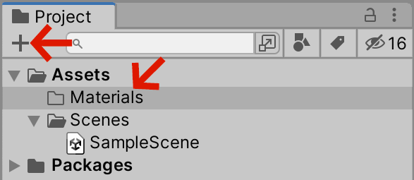 Unity Materials folder