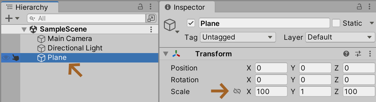 Unity ajust plane size